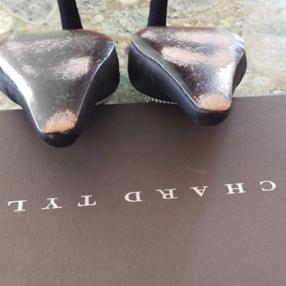 EUC Richard Tyler Black Satin Slingbacks - Picture 7 of 8